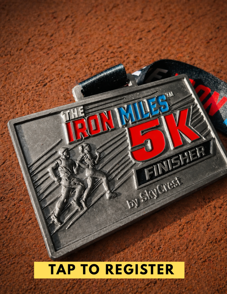 the iron miles 5k medal