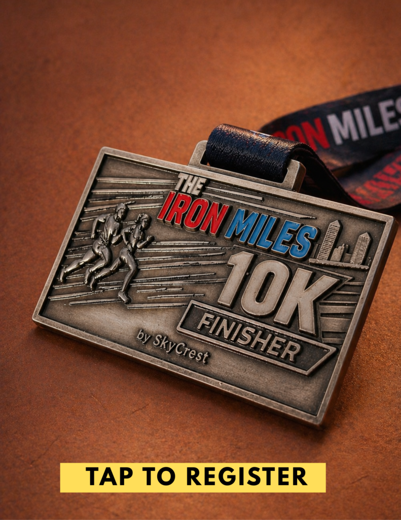 the iron miles 10k medal