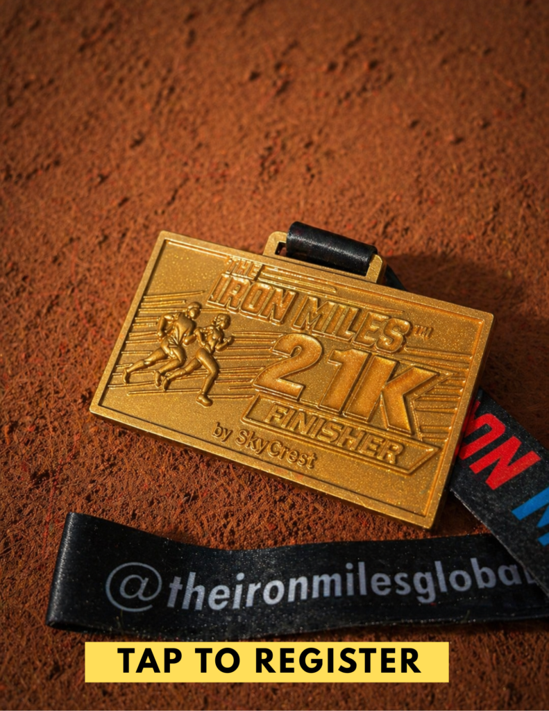 the iron miles 21k medal